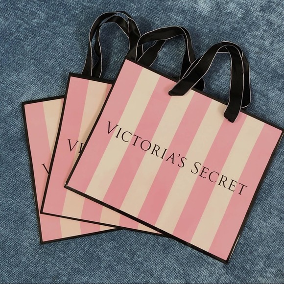 🧁LAST CHANCE Victoria’s Secret Pink Stripped Bags - Picture 5 of 6